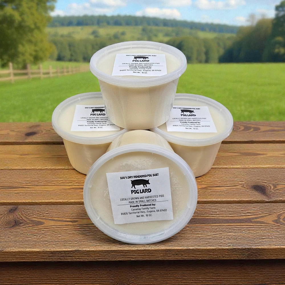 100% Pure Pig Lard in 16 oz resealable bucket